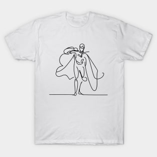Minimalist line art Superhero Silhouette | Character 3 T-Shirt